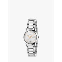 Gucci YA126523 Women's G-Timeless Stainless Steel Bracelet Strap Watch, Silver
