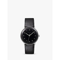 Junghans 027/3400.00 Men's Max Bill Automatic Leather Strap Watch, Black