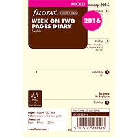 Filofax Week On 2 Pages 2016 Diary Inserts, Pocket, Cream
