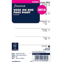 Filofax Week Per Page 2016 Diary Inserts, Pocket