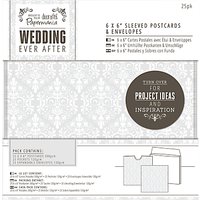 Docrafts Wedding Sleeved Postcards And Envelopes, Dove Grey, 6 X 6, Pack Of 25
