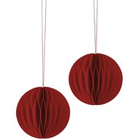 East Of India Paper Baubles, Pack Of 2, Red