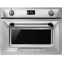 Smeg SF4920MCX Victoria Integrated Compact Combi Microwave Oven, Stainless Steel