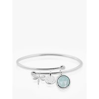 Joma Sterling Silver Plated Crystal Story Serenity Bangle, Silver