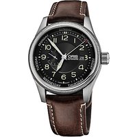 Oris 01 745 7688 4034-07 5 22 77F Men's Big Crown Small Second Pointer Day Leather Strap Watch, Brown/Black