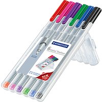 Staedtler Triplus Fineliner Colour Pens, Pack Of 6