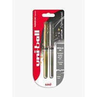 Uniball UM-153 Uni Ball Pens, Pack Of 2, Gold & Silver