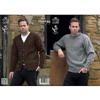 King Cole Men's Sweater And Cardigan Knitting Pattern, 4034