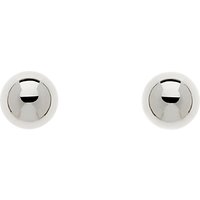 Finesse Rhodium Plated Ball Stud Earrings, Silver