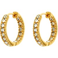 Finesse Gold Plated Cubic Zirconia Hoop Earrings, Gold