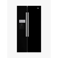 Beko ASN541B American Style Freestanding Fridge Freezer, A+ Energy Rating, 90cm Wide, Black