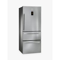 Smeg FT41BXE 3-Door American Style Fridge Freezer, A+ Energy Rating, 75cm Wide, Stainless Steel