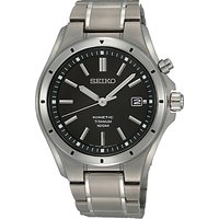 Seiko SKA493P1 Men's Titanium Bracelet Strap Watch, Silver/Black