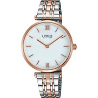 Lorus RRW88EX9 Women's Two Tone Bracelet Strap Watch, Silver/Rose Gold