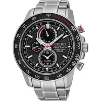 Seiko SSC357P1 Men's Sportura Chronograph Bracelet Strap Watch, Silver/Black