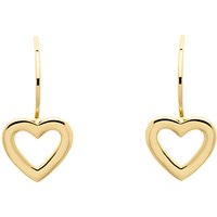 Melissa Odabash Gold Plated Hook Heart Drop Earrings, Gold