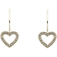Melissa Odabash Swarovski Crystal Hook Heart Drop Earrings