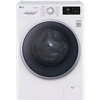 LG FH4U2TDH1N Freestanding Washer Dryer, 8kg Wash/5kg Dry Load, A Energy Rating, 1400rpm Spin, White