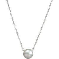 Dogeared Mum Large Freshwater Pearl Pendant Necklace, Silver