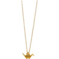 Dogeared 14ct Gold Filled Sterling Silver Happy Future Origami Crane Pendant Necklace, Gold