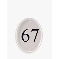 The House Nameplate Company Ceramic Oval House Number, White