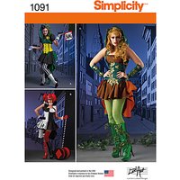 Simplicity Women's Super Villain Costume Sewing Pattern, 1091
