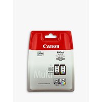 Canon PIXMA PG-545 Black & CL-546 Tri-Colour Ink Cartridge Multipack, Pack Of 2