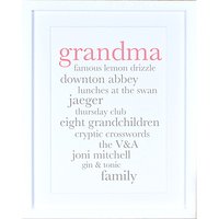 Megan Claire - Personalised Grandma Definition Framed Print, 35.5 X 27.5cm