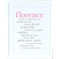 Megan Claire - Personlised Baby Girl Definition Framed Print, 35.5 X 27.5cm