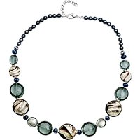 Martick Candy Cane Swirl Murano Glass And Crystal Necklace