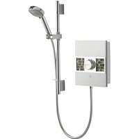 Aqualisa Sassi XT 8.5kW Electric Shower With Adjustable Head, Stone Mosaic Tiles/Chrome