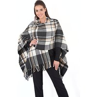 Chesca Oversized Wrap, Camel/Charcoal