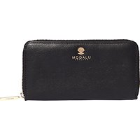 Modalu Pippa Zip Around Leather Wallet, Black