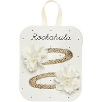 Rockahula Ruffle Hair Clips, Pack Of 2, Ivory/Gold