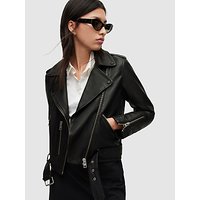 AllSaints Leather Balfern Biker Jacket, Black