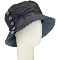 Olney Waxed Cotton Button Rain Hat, Navy/Airforce Blue