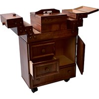Aumuller Korbwaren Cantilever Wooden Sewing Cabinet, Dark Wood