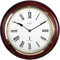 Acctim Durham Radio Controlled Wall Clock, Mahogany, 32cm
