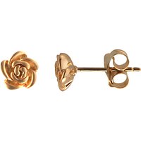 Nina B Gold Plated Sterling Silver Rose Stud Earrings, Gold