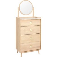 Bethan Gray For John Lewis Genevieve 4 Drawer Tall Boy Chest With Mirror, FSC-Certified (Oak)