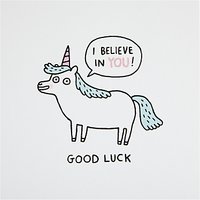 Ohh Deer Good Luck Unicorn Card