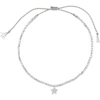 Estella Bartlett Grace Nugget Bead And Cubic Zirconia Set Star Charm Friendship Bracelet Bracelet, Silver
