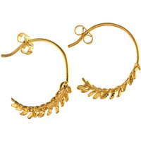 Alex Monroe Leaf Hoop Earrings, Gold