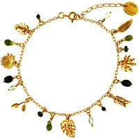 Alex Monroe Tropical Leaf Charm Bracelet, Gold