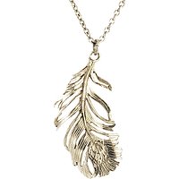 Alex Monroe Drop Feather Pendant Necklace, Silver