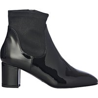 L.K. Bennett Shelley Block Heeled Ankle Boots, Black Patent Leather