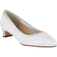 Rainbow Club Demi Extra Wide Fit Block Heeled Court Shoes, Ivory Satin