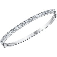 Jools By Jenny Brown Cubic Zirconia Bangle, Silver