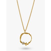 Alex Monroe Gold Vermeil Branch And Flower Pendant Necklace, Gold/Silver