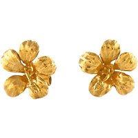 Alex Monroe Single Flower Stud Earrings, Gold